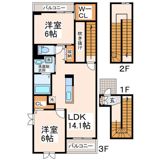 トゥインクル(2LDK/1階)の間取り写真