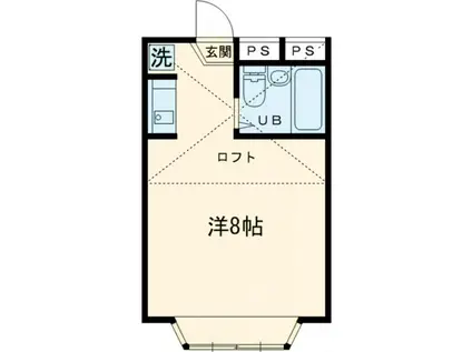 アパートメント悠(ワンルーム/2階)の間取り写真