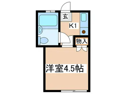 上薄荘(1K/2階)の間取り写真