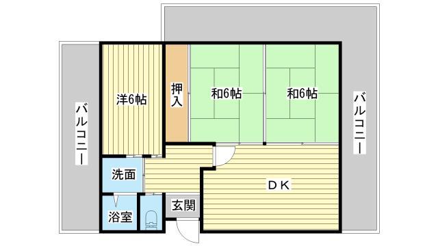 クリーンピア広畑夢前川(3DK/4階)の間取り写真