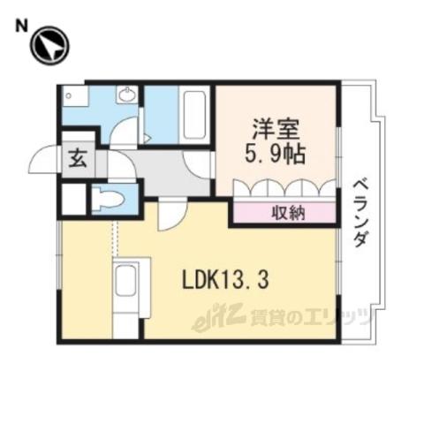レインボーヒル(1LDK/2階)の間取り写真