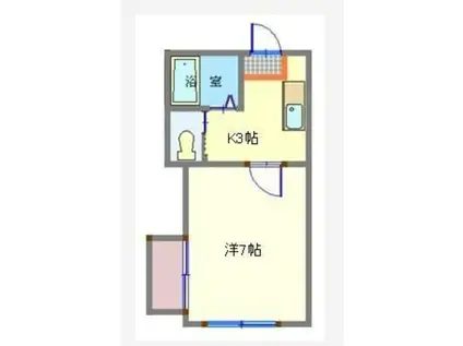 ホワイトキャッスル26番館(1K/1階)の間取り写真
