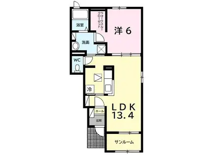 サニーレジデンスII(1LDK/1階)の間取り写真