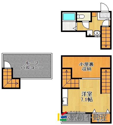 MAISONETIC34-倶楽部ハウスI(ワンルーム/2階)の間取り写真