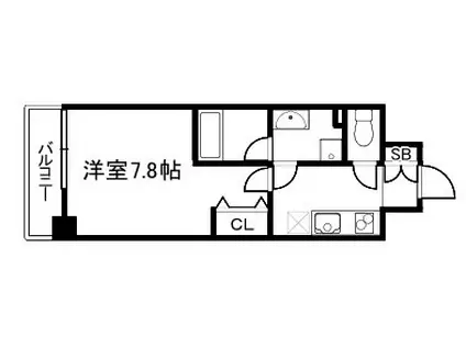 CAVANA九条烏丸(1K/6階)の間取り写真