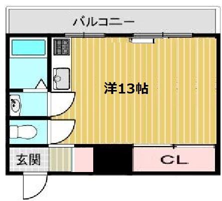 光和ハイツ(ワンルーム/3階)の間取り写真
