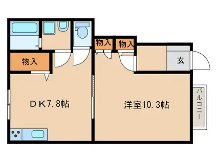 ETERNA(1DK/1階)の間取り写真
