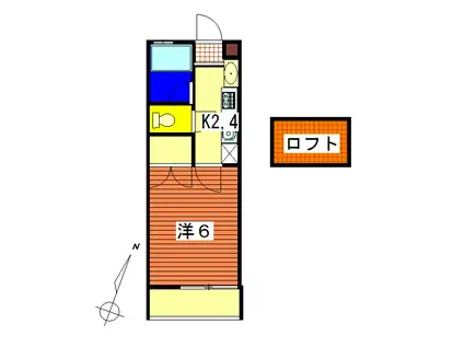 オークスプラザ蓮田(1K/2階)の間取り写真