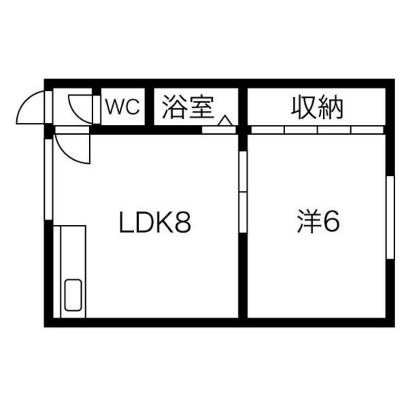 コーポ大沼(1LDK/2階)の間取り写真