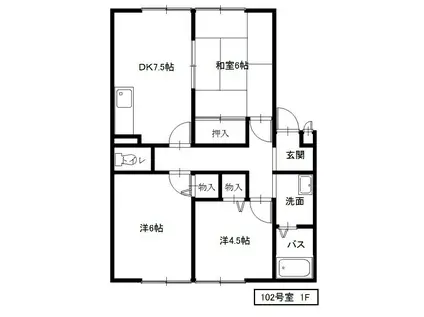 テラスみずほ台(3DK/2階)の間取り写真