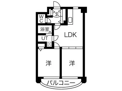 さくらHILLSYAGOTO(2LDK/3階)の間取り写真