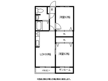 VINTAGE(2LDK/4階)の間取り写真