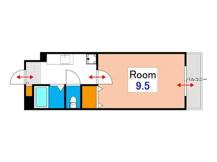 フォレスト東古松(1K/7階)の間取り写真