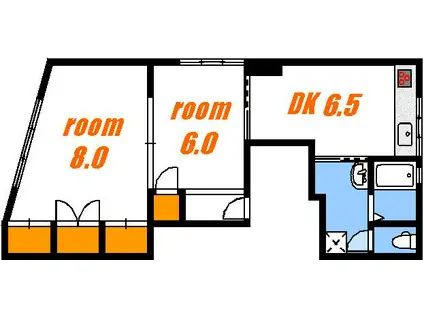 ツボイビル(2DK/2階)の間取り写真