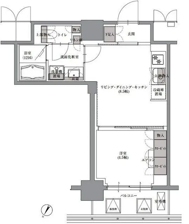 プレジリア人形町 4階階 間取り