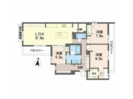 阪急甲陽線 苦楽園口駅 徒歩9分 3階建 新築(3LDK/2階)の間取り写真