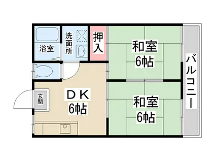 セキスイオークハイツ(2DK/2階)の間取り写真