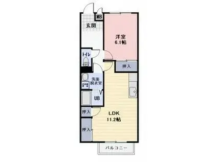 CREA DREAM(1LDK/2階)の間取り写真