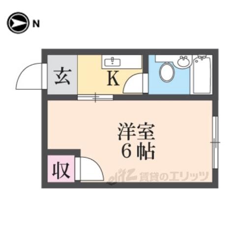 ヴィラ吉祥院(1K/2階)の間取り写真