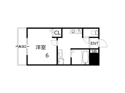 三記マンションIII(1K/2階)の間取り写真