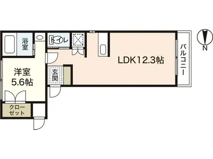 ライブタウン中央通(1LDK/9階)の間取り写真