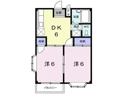 シティハイツ栗原A(2DK/2階)の間取り写真