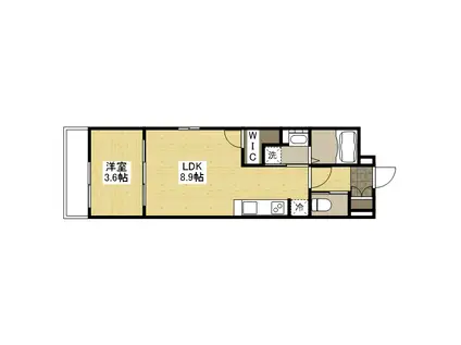 月光西深津壱番館(1LDK/3階)の間取り写真