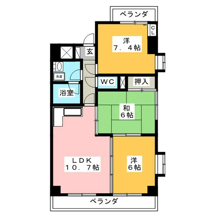 ライオンズマンション武蔵中原第2 2階階 間取り