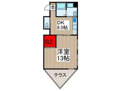 晃永レジデンス(1SDK/1階)の間取り写真