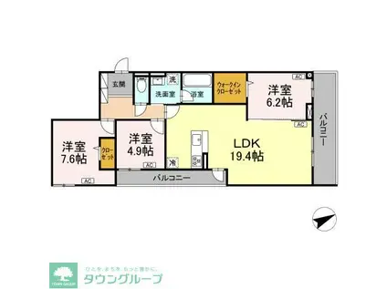 D-RESIDENCE稲城(3LDK/2階)の間取り写真
