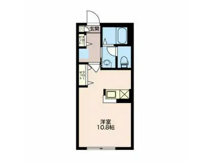 ベル・グランシャリオ(ワンルーム/1階)の間取り写真