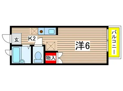 アイビーコート(1K/2階)の間取り写真