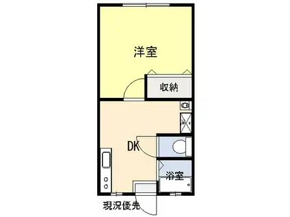 ハイム八雲台(1DK/2階)の間取り写真