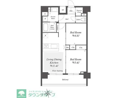 プレサンスブルーム浅草ノース(2LDK/10階)の間取り写真