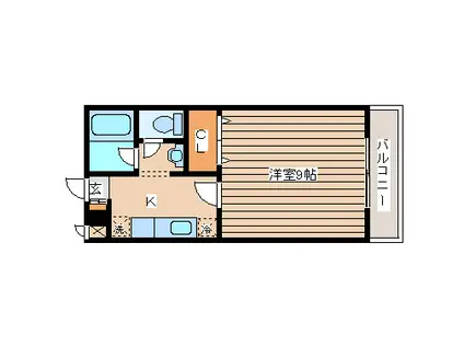 ロイヤルステージ宮城野(1K/3階)の間取り写真