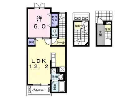 エスカーザ(1LDK/3階)の間取り写真