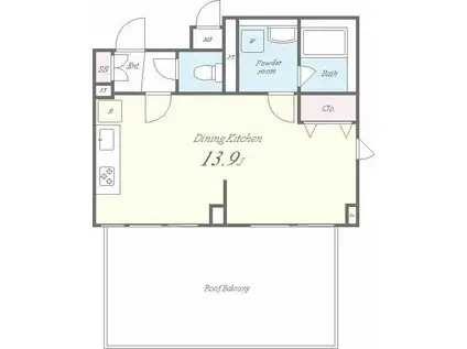 ROOTS SHIBUYA HONMACHIルーツシブヤホンマチ(ワンルーム/6階)の間取り写真