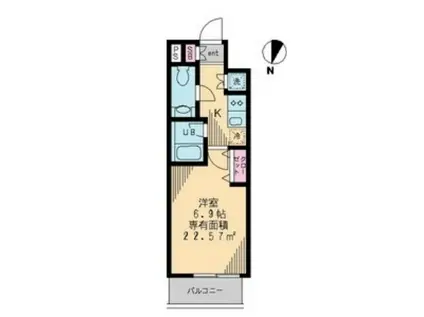 プリマヴェーラ北千住(1K/4階)の間取り写真