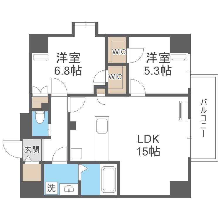 LEGALANDABENO SANMEICHO(2LDK/2階)の間取り写真