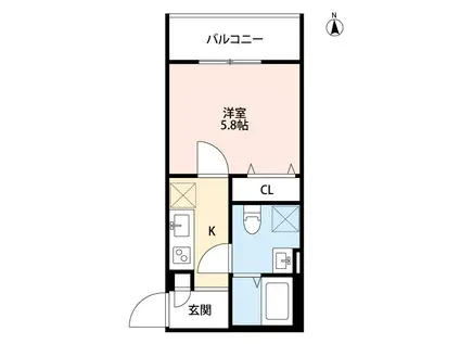 STAR 8-EIGHT-(1K/1階)の間取り写真