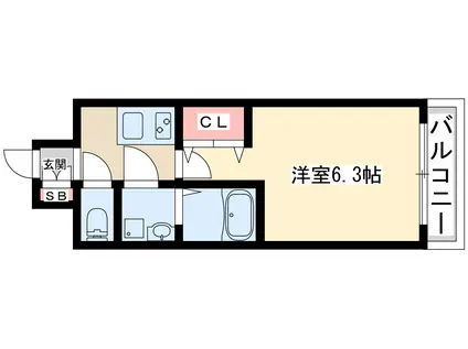 レジュールアッシュ塚本レジデンス(1K/9階)の間取り写真