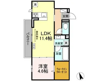 フレジェ(1LDK/2階)の間取り写真