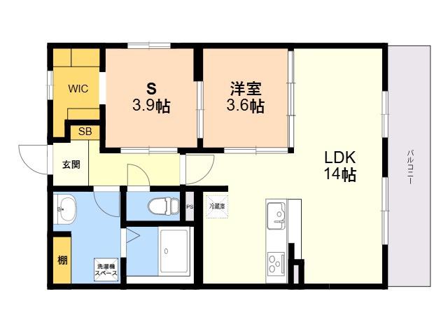 レトワール今川(1SLDK/5階)の間取り写真