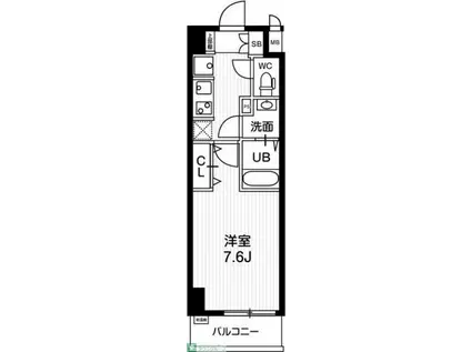 N-STAGE亀戸II(1K/2階)の間取り写真
