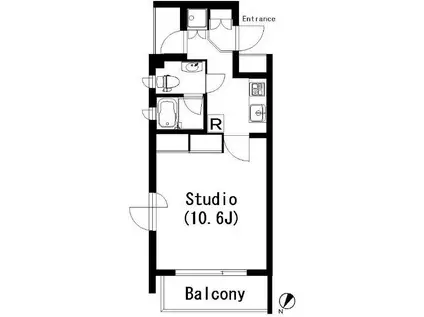 ラティエラ乃木坂(1K/3階)の間取り写真