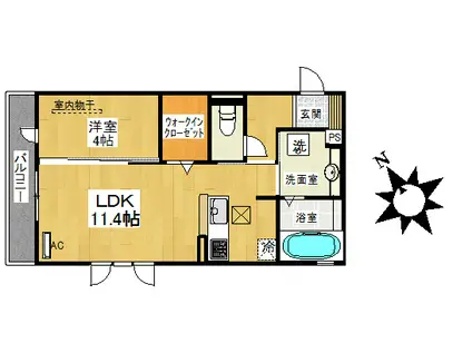 アンクール志免中央(1LDK/3階)の間取り写真