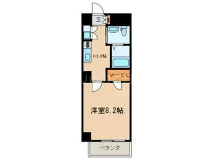 クルーセKS(1K/5階)の間取り写真