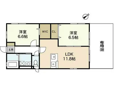 グレースMK(2LDK/1階)の間取り写真
