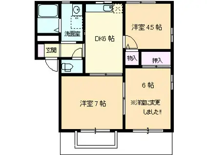 ネオエスポアールA棟(3DK/2階)の間取り写真