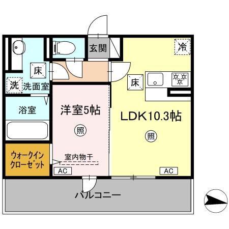 コートドール7(1LDK/1階)の間取り写真